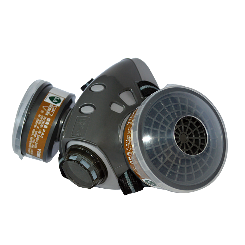 Gas mask for spray painting, chemical pesticides, and paint odours KN95 dual-canister gas mask with facepiece