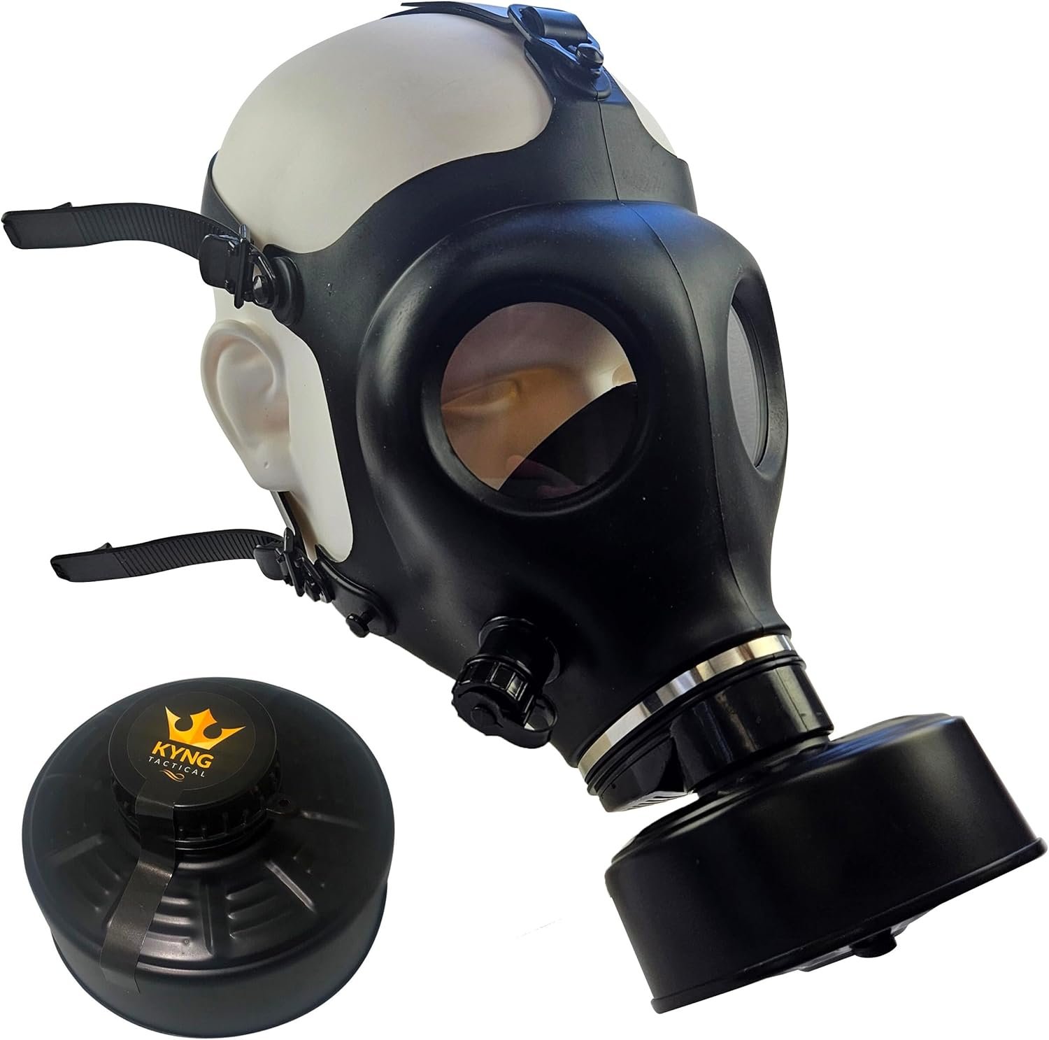 Rubber respirator-type protective mask, fitted with a high-grade black filter canister organic gas mask