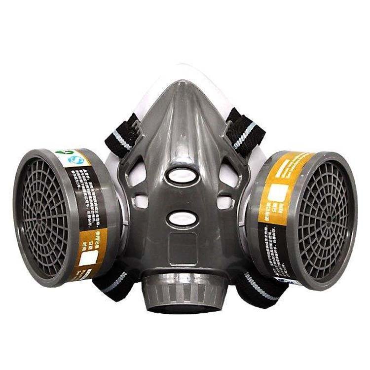 Gas mask for spray painting, chemical pesticides, and paint odours KN95 dual-canister gas mask with facepiece