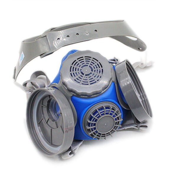 Silicone Rubber Dual-Chamber Gas Mask with Spray-On Coating for Benzene and Formaldehyde Pesticide Protection