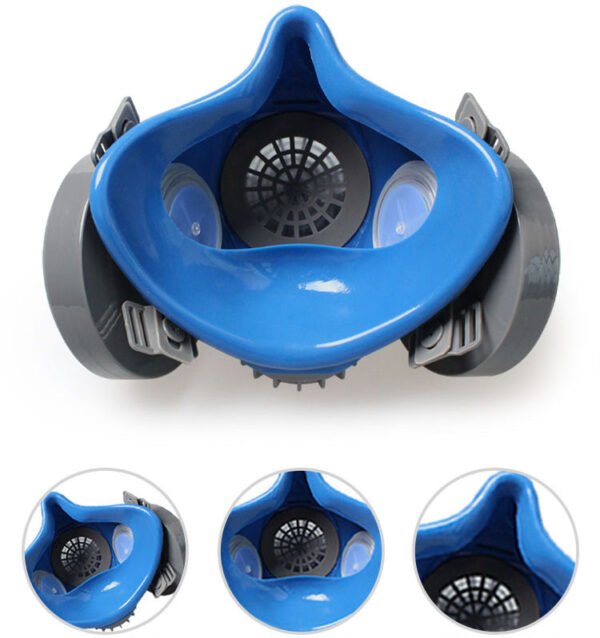 Silicone Rubber Dual-Chamber Gas Mask with Spray-On Coating for Benzene and Formaldehyde Pesticide Protection