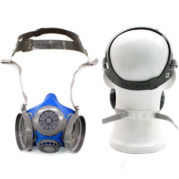 Silicone Rubber Dual-Chamber Gas Mask with Spray-On Coating for Benzene and Formaldehyde Pesticide Protection
