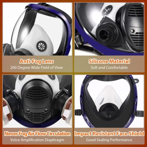 Full-face respirator for spray painting in chemical plants Dust-proof full-face respirator Protective gas mask
