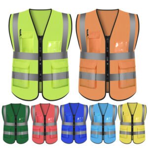 Reflective Vests, Construction Site Reflective Vests, Multi-Pocket Printed Reflective Suits